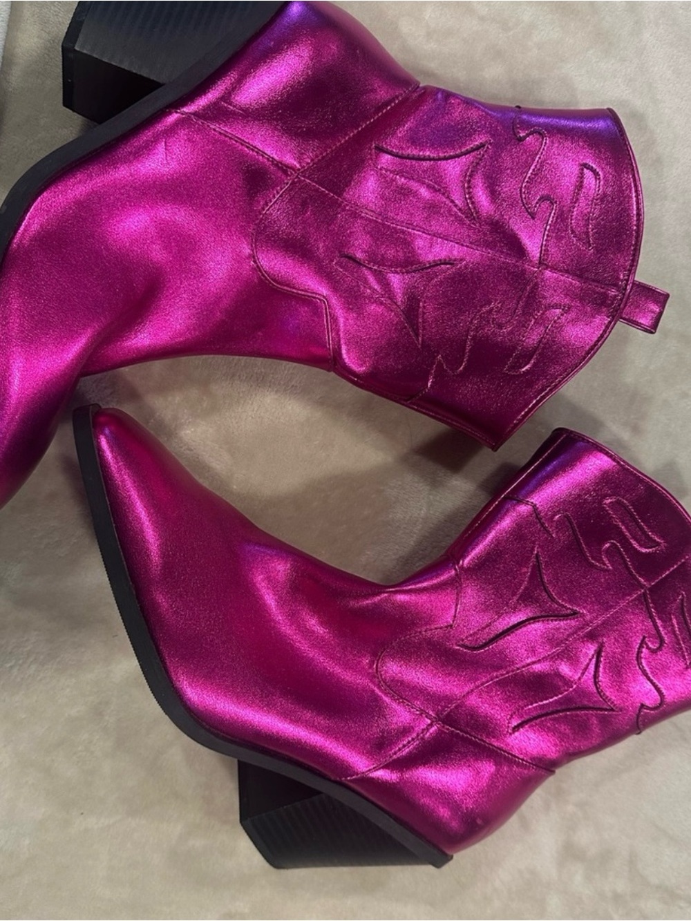 torrid Metallic Fuchsia Western Ankle Boots